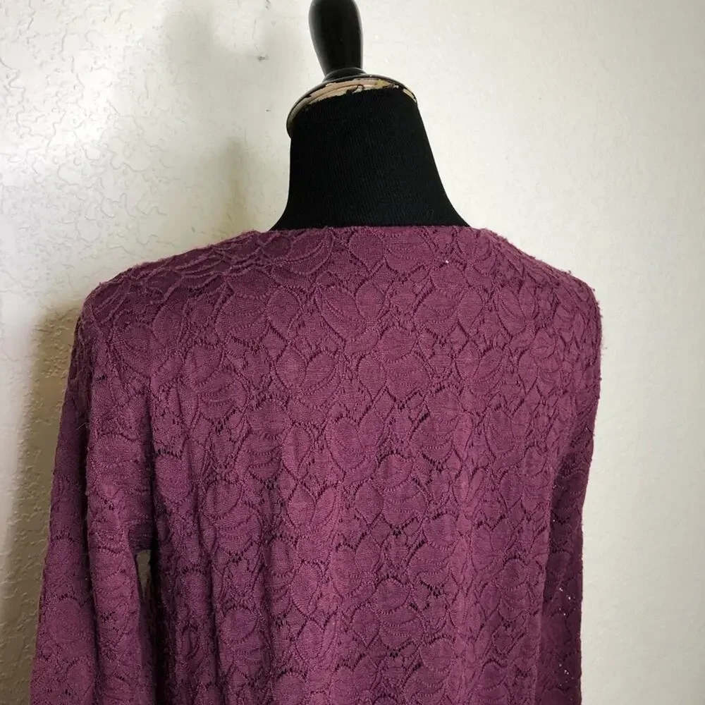Show Me Your Mumu Tyler Tunic maroon wine purple lace overlay dress size Medium